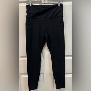 ODODOS Black Crossover Waistband Yoga Fitness Leggings Women’s Size Large